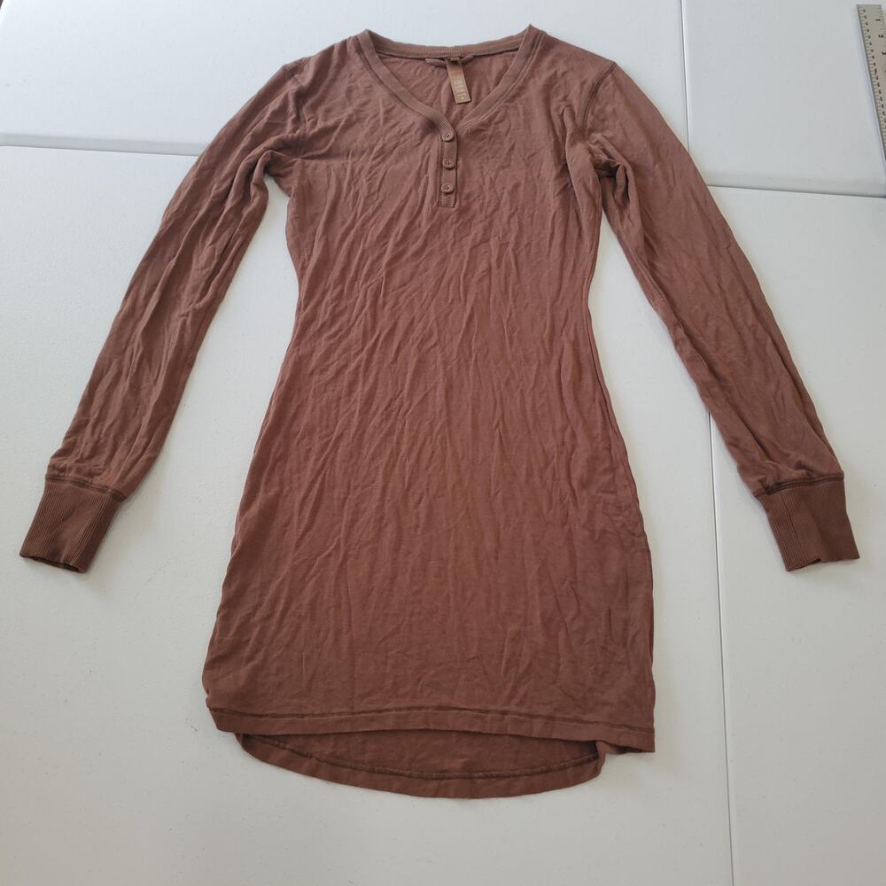 SKIMS Brown Long Sleeve Pajama Dress